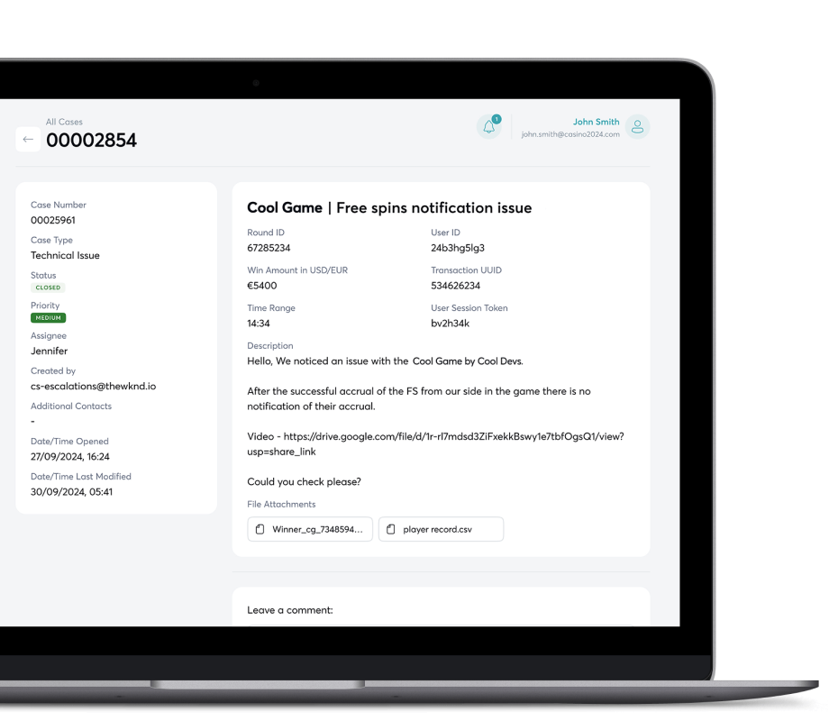Customer and Operations Support Interface